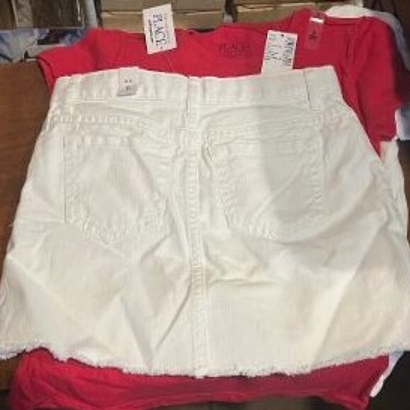 NWT GIRL'S SZ 6 2 UNICORN SHIRTS/ONE WHITE JEAN SKIRT OUTFIT THE CHILDRENS PLACE - Picture 7 of 7